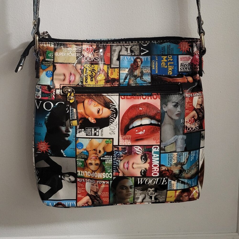 Celliniage Magazine Cover Collage Crossbody Bag – Trendy Y2K Style